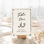 Numeração De Mesa Desenho Da Mão Whimsical<br><div class="desc">Este design adorável apresenta elementos desenhados à mão e um texto ousado e caprichoso.</div>