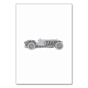 Numeração De Mesa Desenho Mercedes-Benz SSK preto e branco 1928