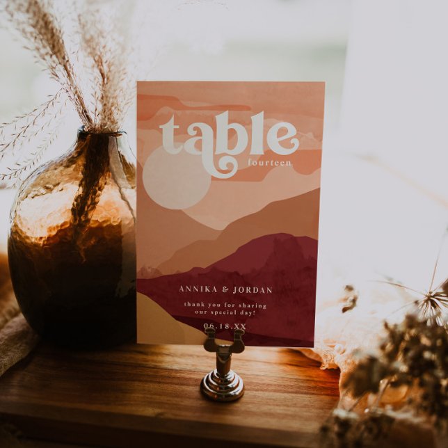 Numeração De Mesa Deserto Elegante | Casamento Personalizado Terra C (Criador carregado)