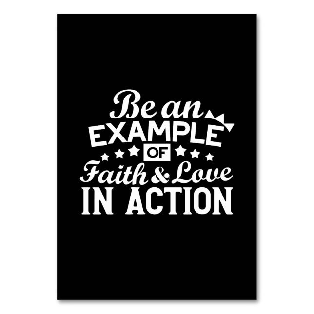 Numeração De Mesa Design de Motivação Cristã - Fé, Amor e Ato (Frente)