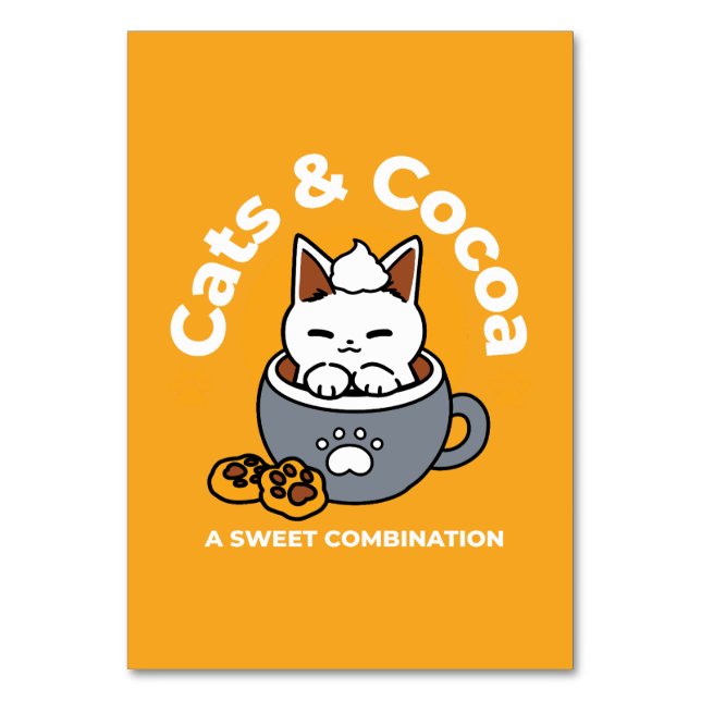 Numeração De Mesa Design de Mug Feriado com Cozy Cat e Cookies de Pa (Frente)