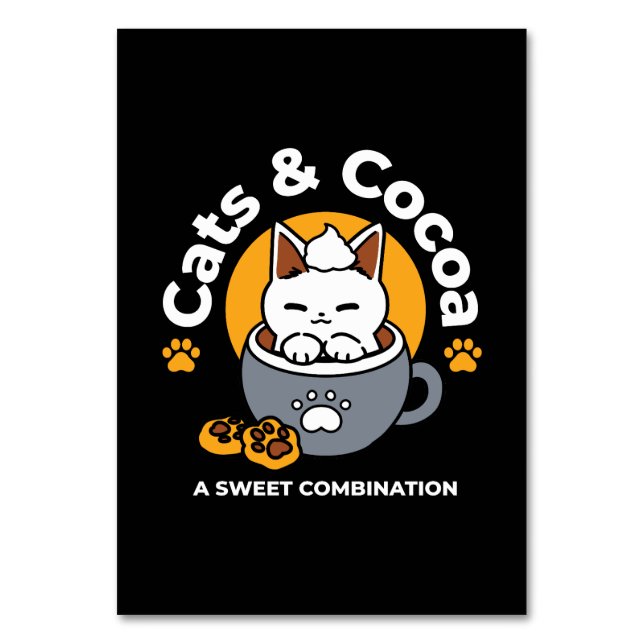 Numeração De Mesa Design de Mug Feriado com Cozy Cat e Cookies de Pa (Frente)