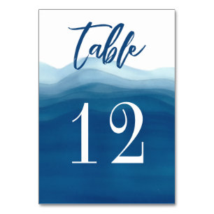 Numeração De Mesa Design de Onda Azul Placa de Mesa