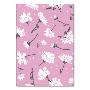 Numeração De Mesa Design de Padrão Floral Rosa - Arte Flor Elegante