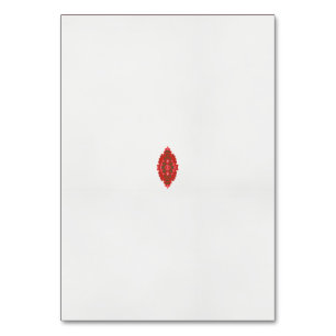 Numeração De Mesa design vermelho e castanho sobre fundo branco
