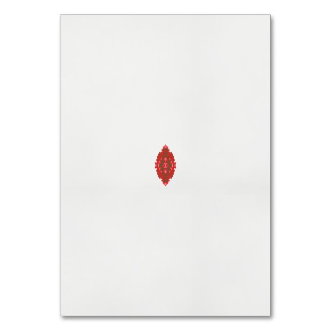 Numeração De Mesa design vermelho e castanho sobre fundo branco (Frente)