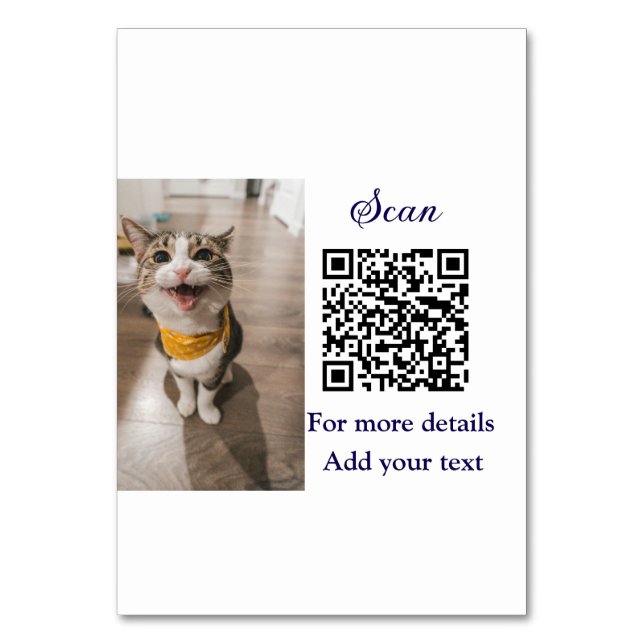 Numeração De Mesa Detalhes simples do nome do animal QR código adici (Frente)