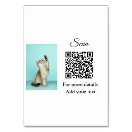 Numeração De Mesa Detalhes simples do nome do animal QR código adici