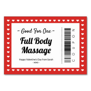 Numeração De Mesa Dia de os namorados Massage Love Coupon Casal Gift