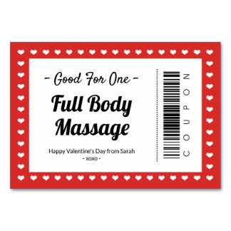 Numeração De Mesa Dia de os namorados Massage Love Coupon Casal Gift