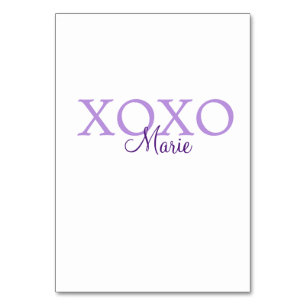 Numeração De Mesa Dia de os namorados Xoxo adicione nome pastel roxo