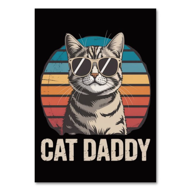 Numeração De Mesa Dia dos Pais Cat Daddy (Verso)