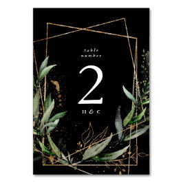Numeração De Mesa Diamante Geométrico Dourado Eucalyptus Premium Ony