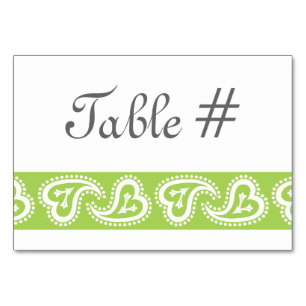 Numeração De Mesa Doces Corações de Paisley na Placa de Mesa Peridot