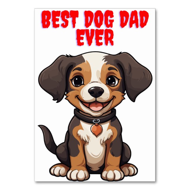 Numeração De Mesa dog dad fathers day cards (Frente)