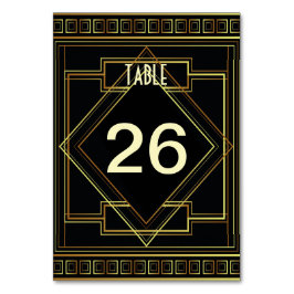 Numeração De Mesa dons de excelente preto e ouro do art deco por cas