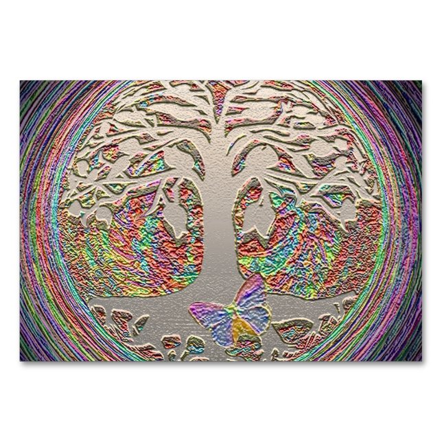 Numeração De Mesa Dourada árvore com borradura (Frente)