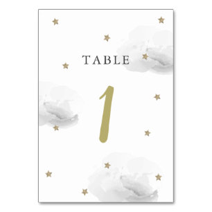 Numeração De Mesa Dourada Estrela e Nuvem de Cinzas