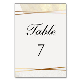 Numeração De Mesa Dourada moderna e Recepção de casamento creme