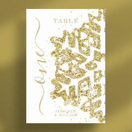 Numeração De Mesa Dourado Casamento de Natal Moderno no inverno