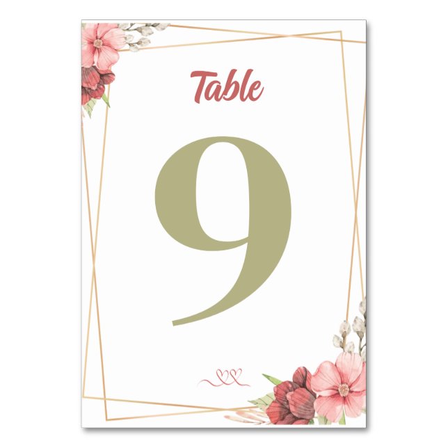 Numeração De Mesa Dourado Casamento Elegante (Frente)