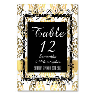 Numeração De Mesa Dourado e branco, úmido e preto