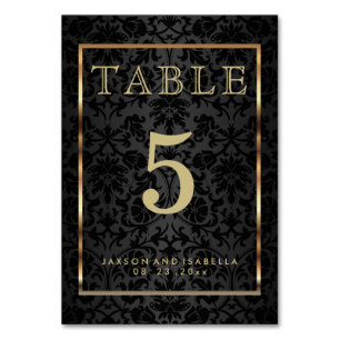 Numeração De Mesa Dourado e preto - Mesa