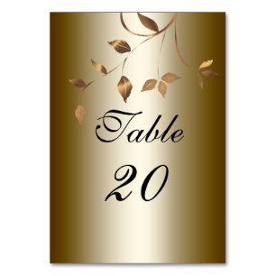 Numeração De Mesa Dourado Elegante, Preto, Caindo Deixa Casamento