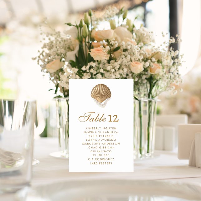 Numeração De Mesa Dourado Sinal de Sentação de Casamento Costeiro de (Criador carregado)