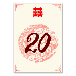 Numeração De Mesa Dragão e banquete de casamento chinês vermelho de 