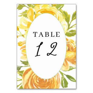 Numeração De Mesa Dreamy Yellow Rose Mesa Place Number