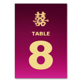 Numeração De Mesa Dupla Felicidade Dourada | Placa de Mesa