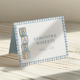 Numeração De Mesa Dusty Blue Baby Blocks Editable Tent Cards