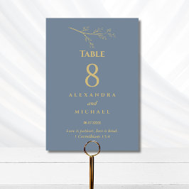 Numeração De Mesa Dusty Blue Botanical Christian Wedding    Table Nu