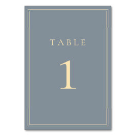 Numeração De Mesa Dusty Blue-Cinza e Dourada Suite
