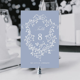 Numeração De Mesa Dusty Blue Elegant - Festa Floral Francesa