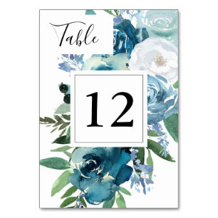 Numeração De Mesa Dusty Blue Floral 2 VS 2