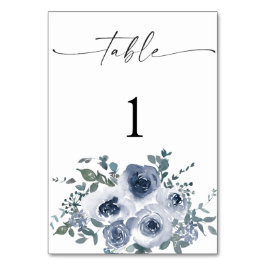 Numeração De Mesa Dusty Blue Floral Wedding Table Numbers