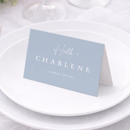 Numeração De Mesa Dusty Blue Folded Wedding Place Card