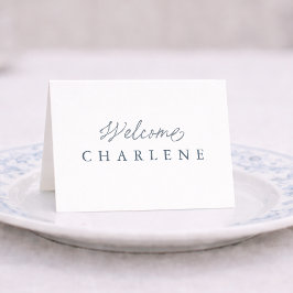 Numeração De Mesa Dusty Blue French Wedding Place Card