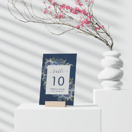 Numeração De Mesa Dusty Blue Marinho Champagne Casamento de Marfim