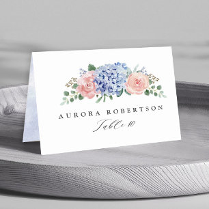 Numeração De Mesa Dusty Blue Pastel Pink Hydrangeas Guest
