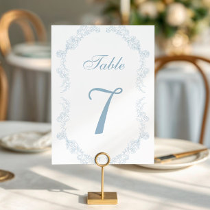 Numeração De Mesa Dusty Blue Vintage Casamento Romântico Floral