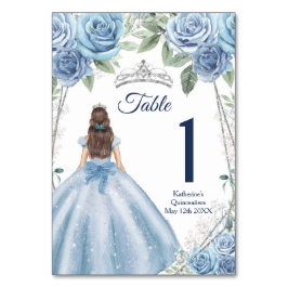 Numeração De Mesa Dusty Blue Vresses Quinceañera Birthday