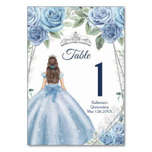 Numeração De Mesa Dusty Blue Vresses Quinceañera Birthday
