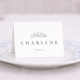 Numeração De Mesa Dusty Blue Wedding Place Card with Table Number
