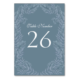Numeração De Mesa Dusty Light Blue Weding Vintage Mesa Botânica N
