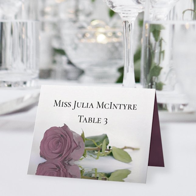 Numeração De Mesa Dusty Mauve Rosa Weding DIY Fold Place Card (Criador carregado)