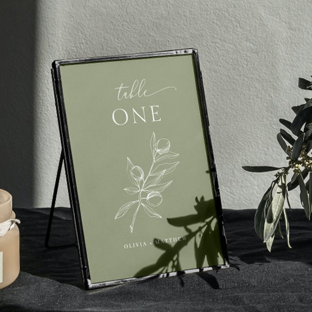 Numeração De Mesa Dusty Olive Green Wedding | Jardim Rustico Elegant (Criador carregado)