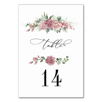 Numeração De Mesa Dusty Pink Floral Wedding